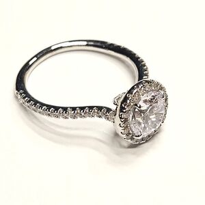 Clear Gemstone Silvertone Ring